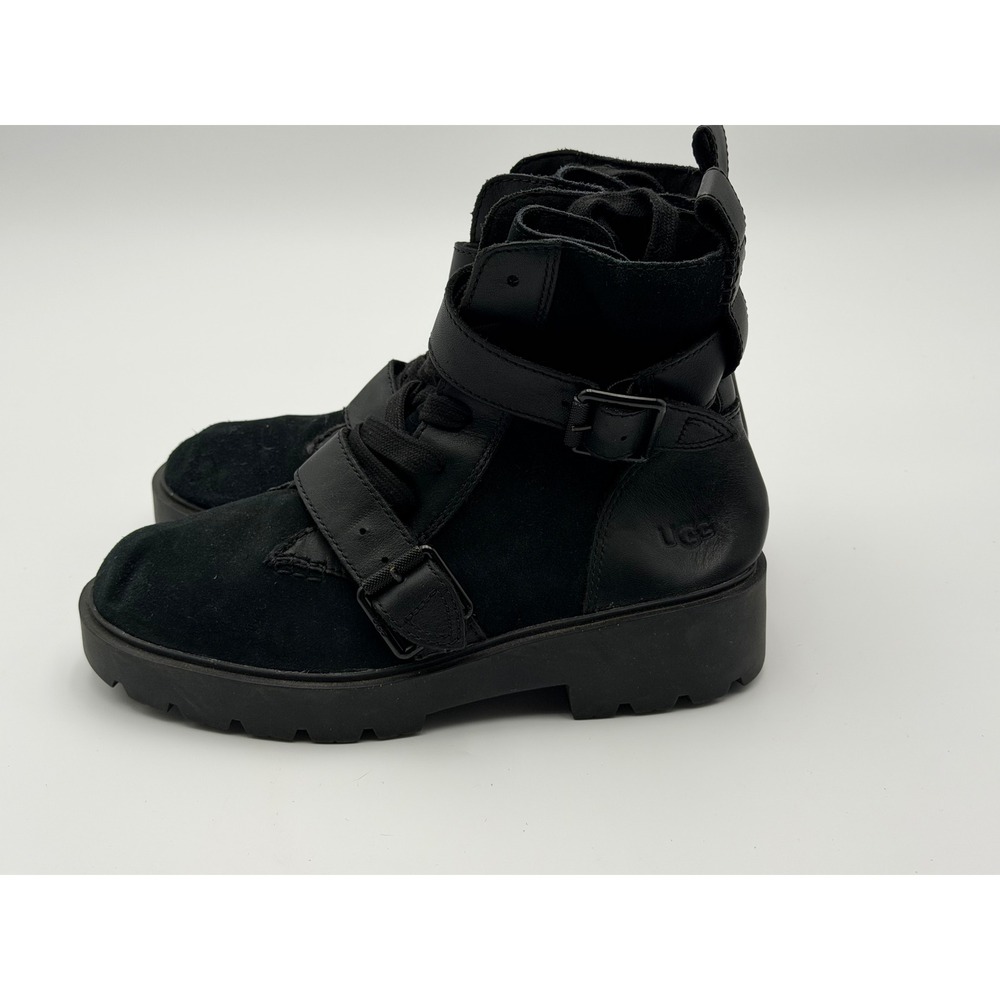 UGG Zorrah Boots 8.5 Suede Goth Whimsigoth Strap Lace Up Zip Bucket